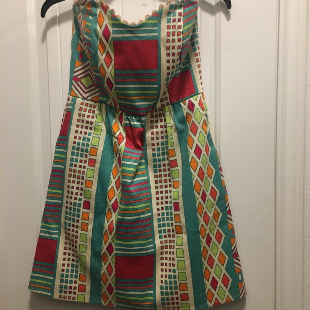 Colorful strapless dress